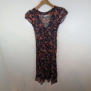 Kimchi Blue Cordelia Tie Front Midi Slit Sheer Dress, Sz 2